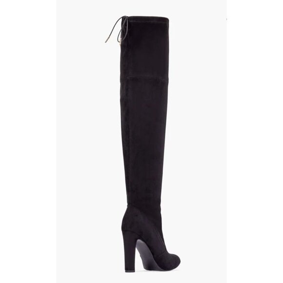 Just Fab Jesyna Black Over The Knee Boots WIDE CALF 8.5E 9E 9..5E 10E - Picture 4 of 10